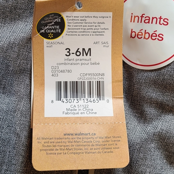 Pram suit 1pc snow suit with mittens - Picture 3 of 4